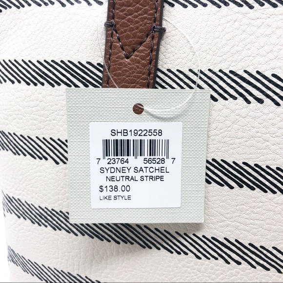 Fossil | Sydney Satchel Bag Neutral Stripe Print - Picture 7 of 8